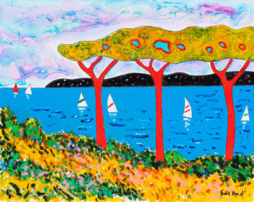 Sailboats Near Cassis Along the French Riviera