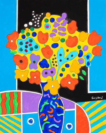 Radiant Bouquet with Stripes