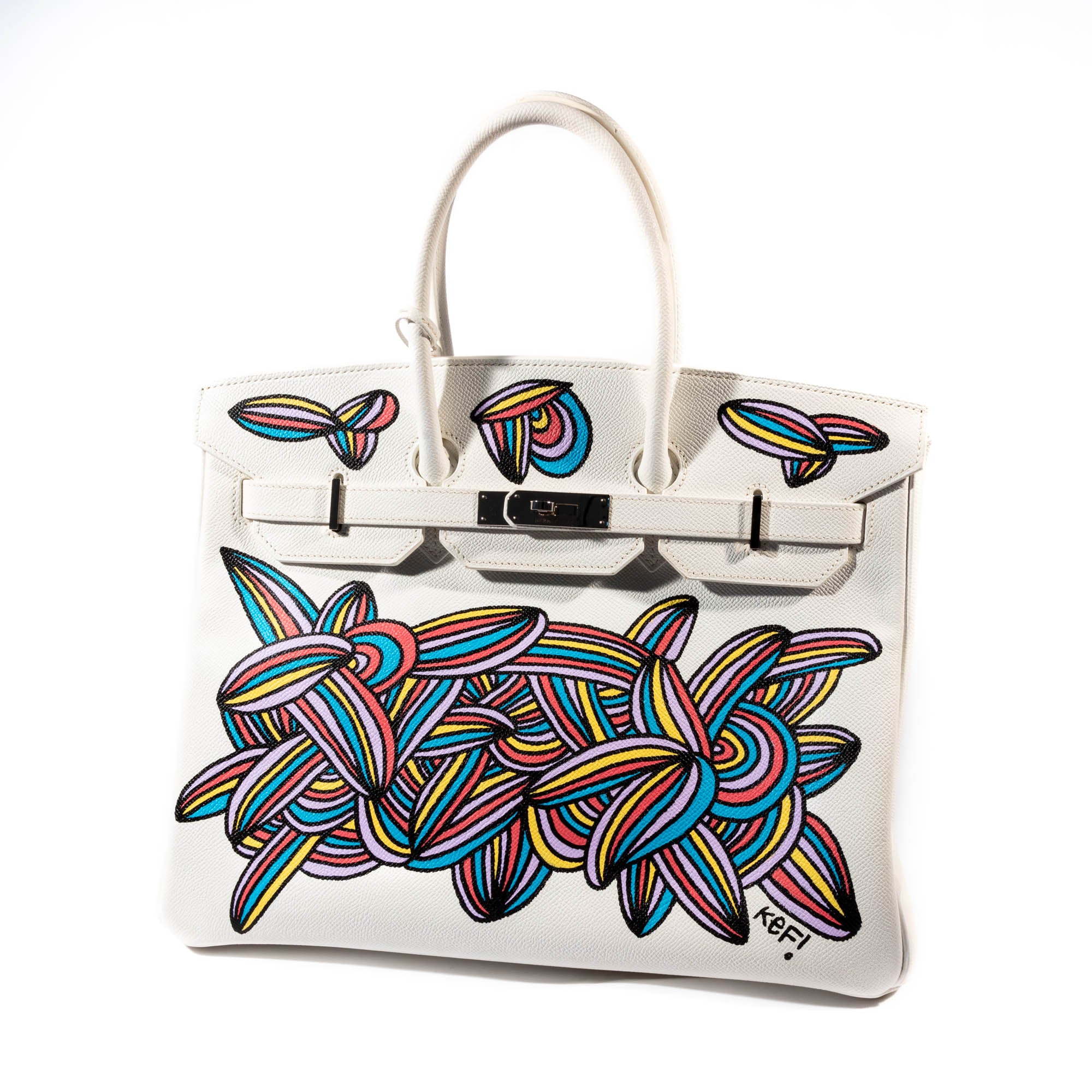 Kef! X Multicolor on White Hermes Birkin